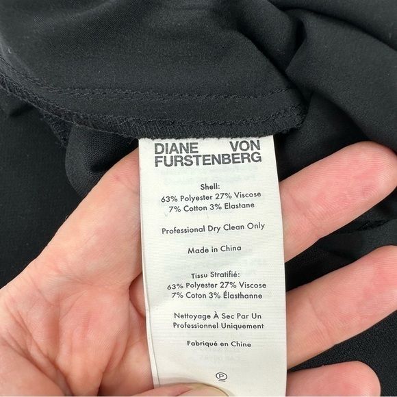 DIANE von FURSTENBERG Trouser Pants Sz 4 Black Straight - Picture 16 of 17